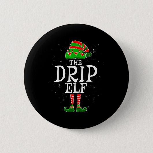 The Drip Elf Group Matching Family Christmas Swag Ronde Button 5,7 Cm (Voorkant)