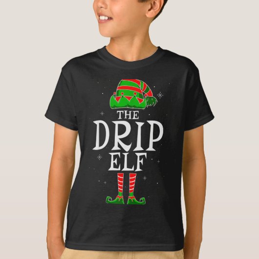 The Drip Elf Group Matching Family Christmas Swag  T-shirt (Voorkant)