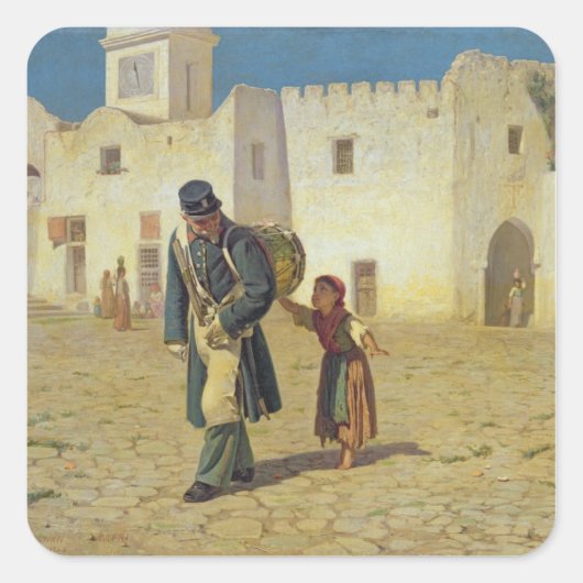 The Drum Beater, 1867 Vierkante Sticker (Voorkant)