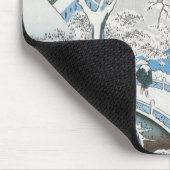 The Drum Bridge, Hiroshige, 1856-58 Mousepad Muismat (Hoek)