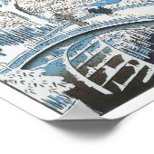 The Drum Bridge, Hiroshige, 1856-58 Poster (Hoek)