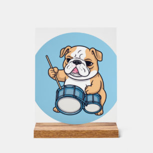 The Drumming Bulldog Beats en Bulldog Grooves Acryl Bord