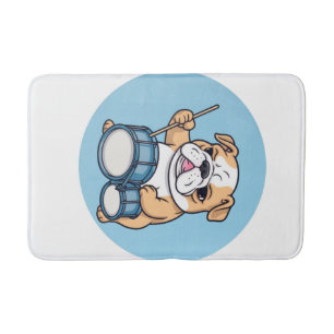 The Drumming Bulldog Beats en Bulldog Grooves Badmat