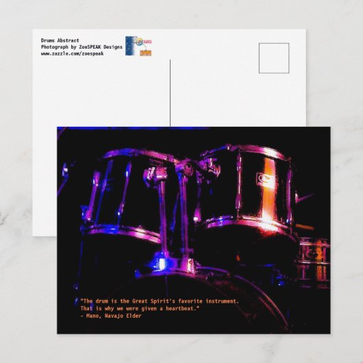 The Drums do the Talking Postcard Briefkaart (Voorkant / Achterkant)