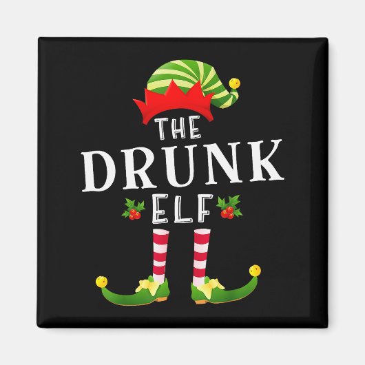 The Drunk Elf Christmas Matching Pajama  Magneet (Voorkant)