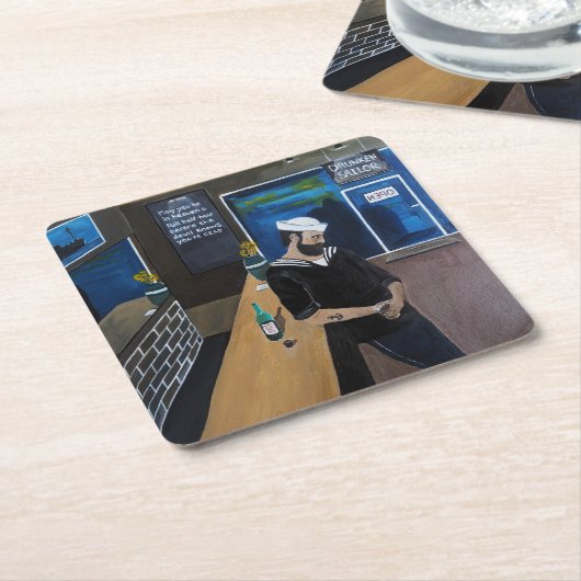 The Drunken Sailor Painting by Alfred Fox Kartonnen Onderzetters (Schuin)