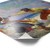 "The Duel on the Beach" van NC Wyeth Foto Afdruk (Hoek)