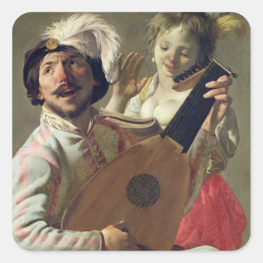 The Duet, 1628 Vierkante Sticker (Voorkant)
