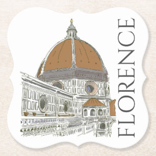 The Duomo Florence Italy Pen and Ink Illustration Kartonnen Onderzetters