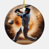 The Dust-Cloud Showdown: een pitcher's fury Keramisch Ornament (Achterkant)