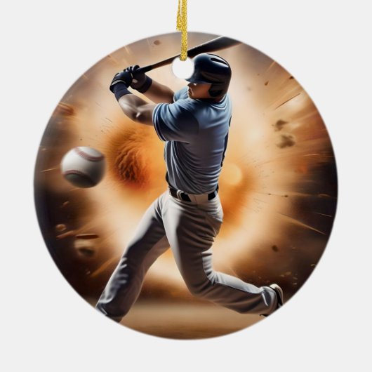 The Dust-Cloud Showdown: een pitcher's fury Keramisch Ornament (Achterkant)