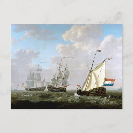 The Dutch East India Company Ships by Jacob van St Briefkaart (Voorkant)