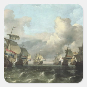 The Dutch Fleet of the India Company, 1675 Vierkante Sticker
