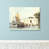 The Dutch Folly Fort of Canton (waterverf) Canvas Afdruk (Insitu (Houten vloer))