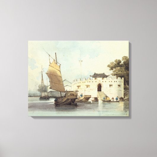The Dutch Folly Fort of Canton (waterverf) Canvas Afdruk (Voorkant)