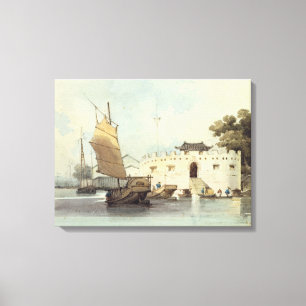 The Dutch Folly Fort of Canton (waterverf) Canvas Afdruk