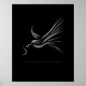 the early bird vat het spreekwoord worm-line art poster (Voorkant)