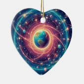 The Earth and It's Aura on a Valentines Day Tree  Keramisch Ornament (Rechts)