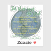 The Earth He Formed Isaiah 45:18 Sticker (Vel)