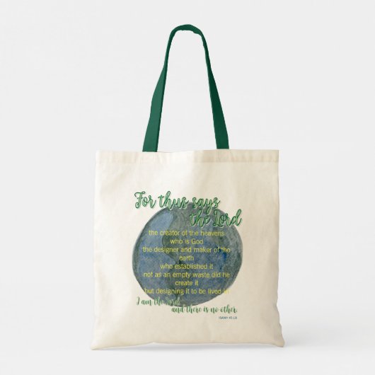 The Earth He Formed Tote Bag (Achterkant)