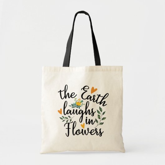 The Earth Laughs in Flowers // Fun Spring Flowers Tote Bag (Voorkant)