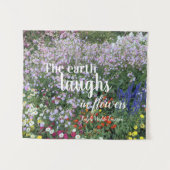 The Earth Laughs in Flowers Quote Floral Wandkleed (Voorkant (horizontaal))
