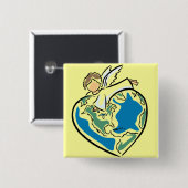 The Earth's Angel - Vierkante Button 5,1 Cm (Voorkant /achterkant)