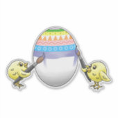The Easter egg is painted by the chickens Sticker (Voorkant)