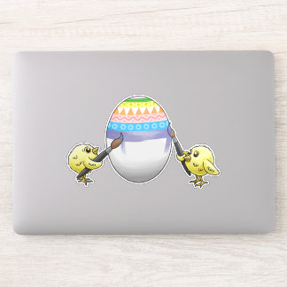 The Easter egg is painted by the chickens Sticker