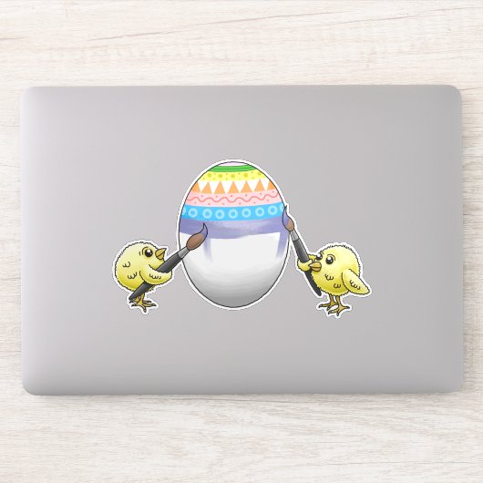 The Easter egg is painted by the chickens Sticker (Computer)