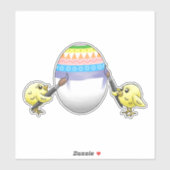 The Easter egg is painted by the chickens Sticker (Vel)