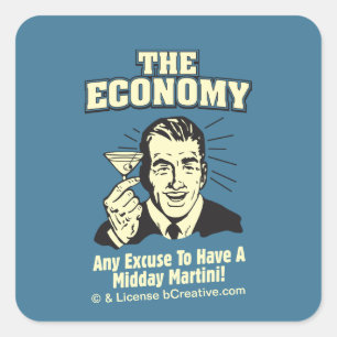 The Economy: Midday Martini Vierkante Sticker