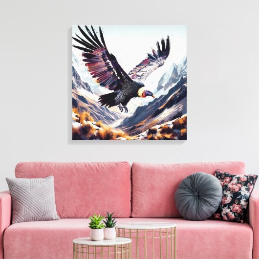 the Ecuadorian condor flying Canvas Afdruk (Insitu (Woonkamer))
