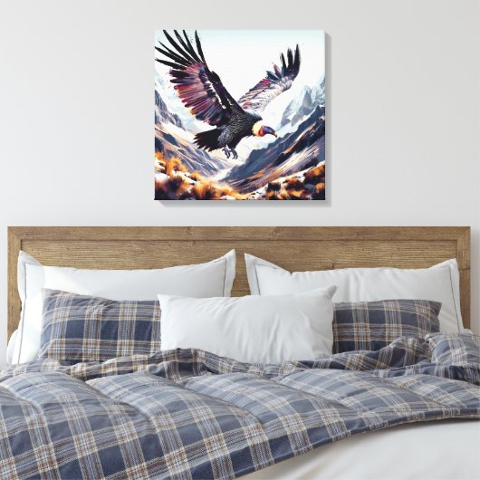 the Ecuadorian condor flying Canvas Afdruk (Insitu (Slaapkamer))