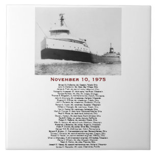 The Edmund Fitzgerald met bemanningsnamen Tegeltje