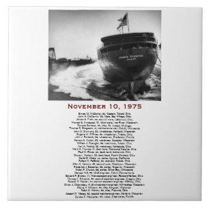 The Edmund Fitzgerald met bemanningsnamen Tegeltje