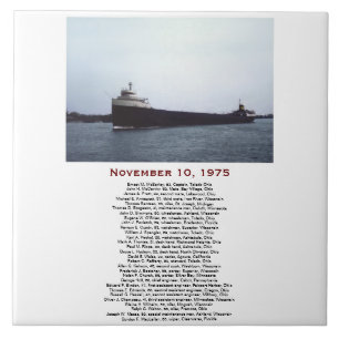 The Edmund Fitzgerald met bemanningsnamen Tegeltje