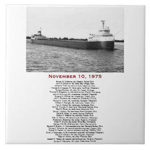 The Edmund Fitzgerald met bemanningsnamen Tegeltje