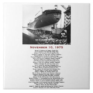 The Edmund Fitzgerald met bemanningsnamen Tegeltje