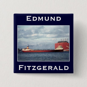 The Edmund Fitzgerald Vierkante Button 5,1 Cm