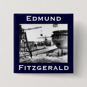 The Edmund Fitzgerald Vierkante Button 5,1 Cm