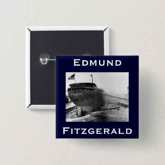 The Edmund Fitzgerald Vierkante Button 5,1 Cm (Voorkant /achterkant)