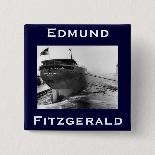 The Edmund Fitzgerald Vierkante Button 5,1 Cm (Voorkant)
