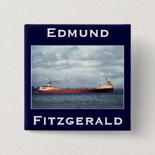 The Edmund Fitzgerald Vierkante Button 5,1 Cm