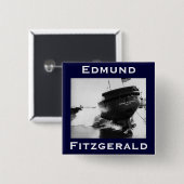 The Edmund Fitzgerald Vierkante Button 5,1 Cm (Voorkant /achterkant)