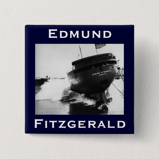 The Edmund Fitzgerald Vierkante Button 5,1 Cm (Voorkant)