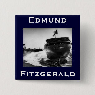 The Edmund Fitzgerald Vierkante Button 5,1 Cm