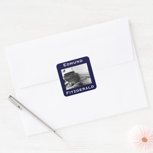 The Edmund Fitzgerald Vierkante Sticker (Envelop)