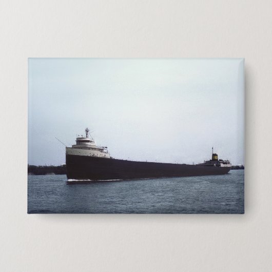 The Edmund Fitzgerald Vintage Great Lakes Ship Button (Voorkant)