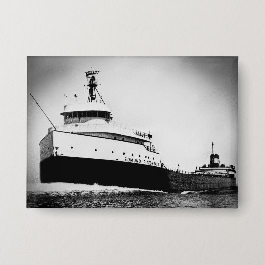 The Edmund Fitzgerald Vintage Great Lakes Ship Button (Voorkant)